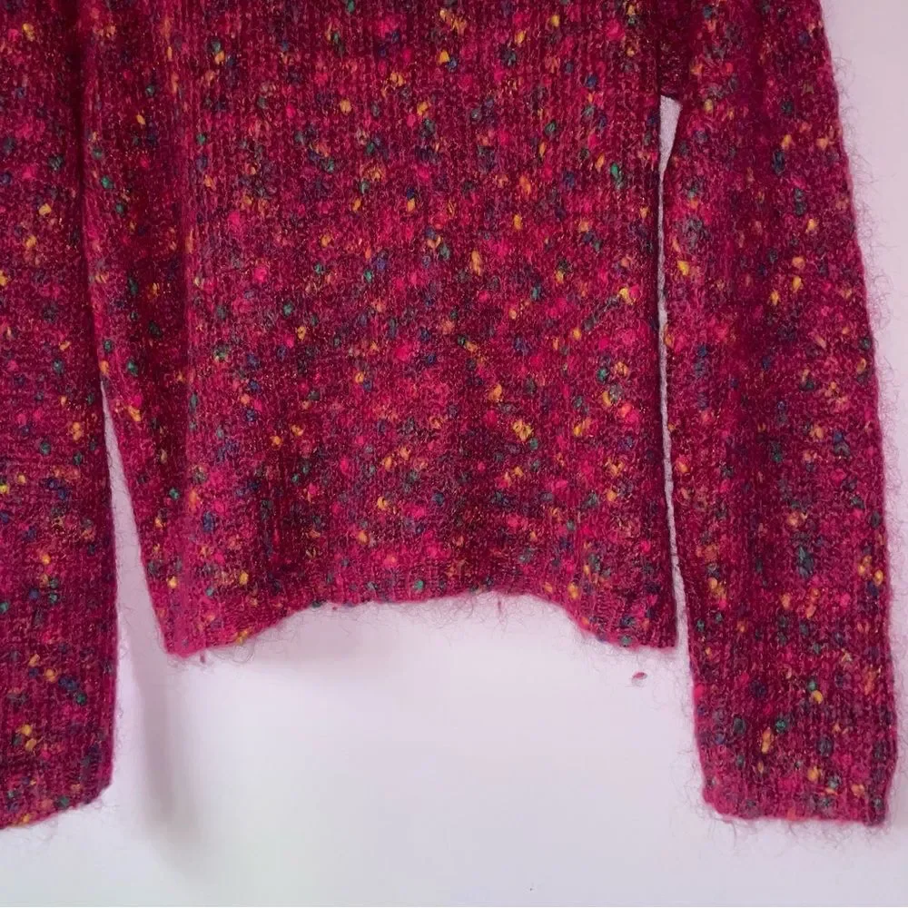 Savannah Size M Pink Mohair Cardigan Button Up Sweater Coastal Grandma